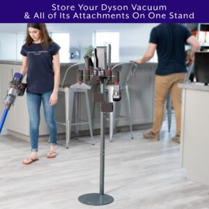 Life Finds Floor Stand Designed for Dyson Handheld Vacuums V6, V7, V8, V10, V11, V12, V15, No Drill Vacuum Stand, Docking Station, Accessory Mount, Black, LF-VFS1A