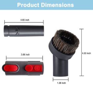 Horse Hair Brush V15 Vacuum Attachment Adapter Compatible for Dyson V8 V15 V10 V11 V7 V6 Vacuum Cleaner,Horse Hair 1.25" Vacuum Brush Attachment Hose Adapter