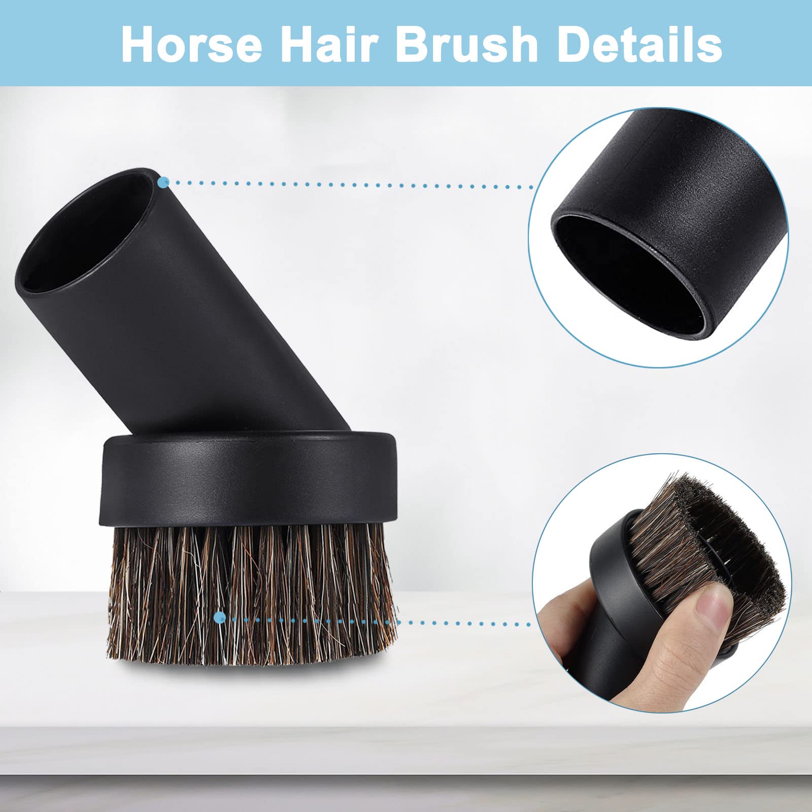 Horse Hair Brush V15 Vacuum Attachment Adapter Compatible for Dyson V8 V15 V10 V11 V7 V6 Vacuum Cleaner,Horse Hair 1.25" Vacuum Brush Attachment Hose Adapter