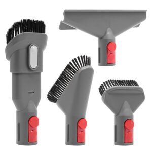 Brush Attachment Kit for Dyson V15 V11 V10 V8 V7,Vacuum Cleaner Accessories Including Mattress Cleaner,Combination Tool,Crevice Tool,Soft Dusting Brush