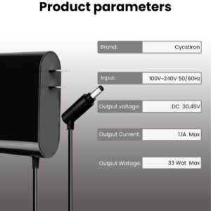 ​30.45V Charger Replacement Dyson Vacuum Charger,Compatible with Dyson V10 V11 V12 V15 SV12 SV20 Absolute Animal Motorhead,Cordless Vacuum Cleaner Power Supply Adapter【6Ft UL Listed】 Charging Cord.