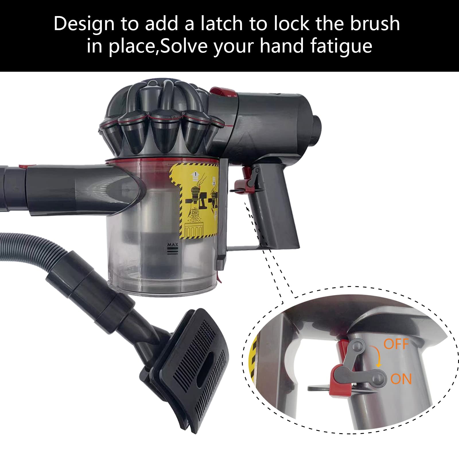 Groom Tool Attachments Brush&Extension Vacuum Hose Compatible with Dyson V8 V7 V10 V11 V12 V15 Vacuum Cleaner with Quick Release Converter Adapter Dog Pet Groom Tool(Brush&Extension Hose&Trigger Lock)