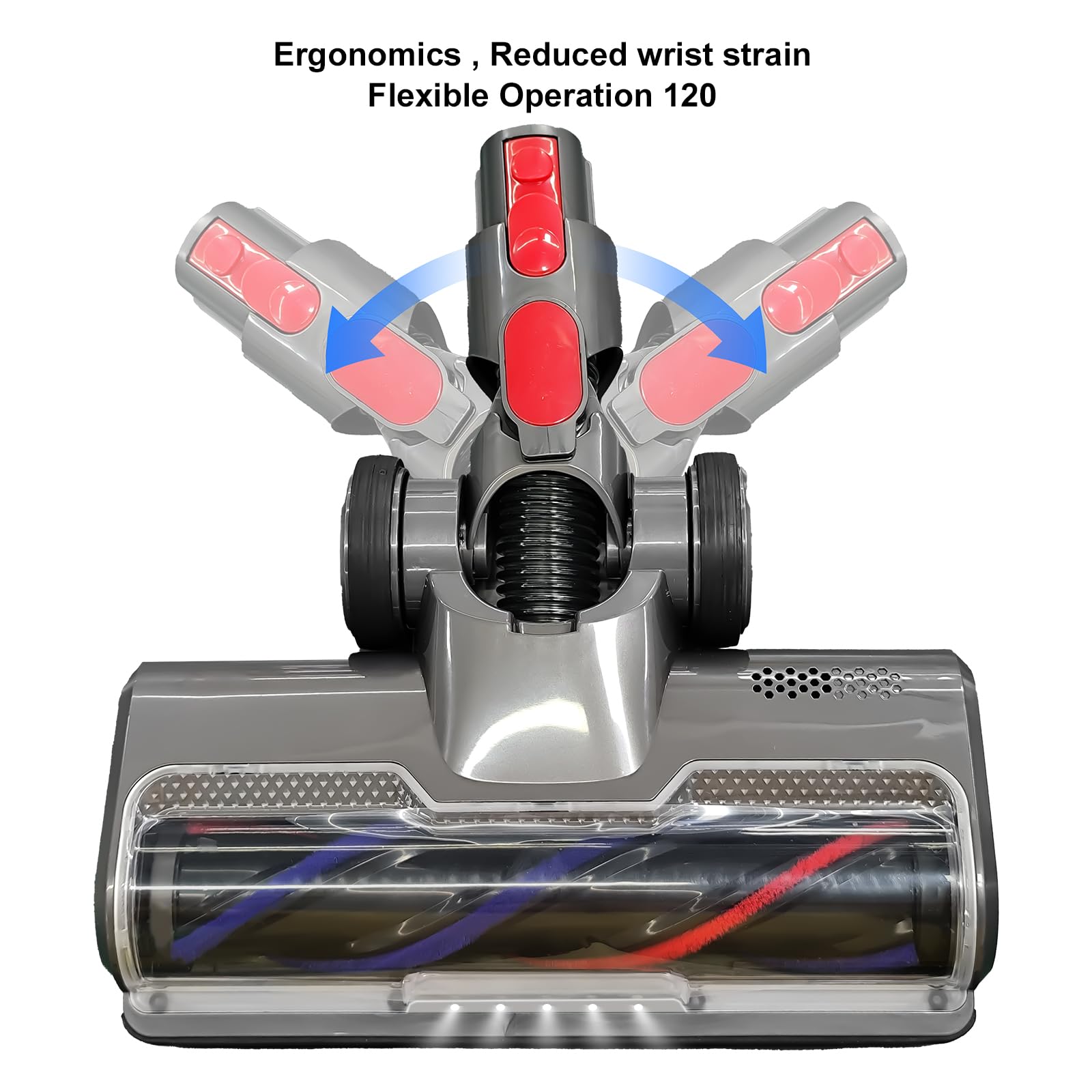 ZEYXINH Vacuum Motorhead Hardwood Floor Attachment for Dyson V7 V8 V10 V11 V15 SV10 SV12 SV14 Vacuum Cleaners with 5 LED Lights,Turbo Bristle Roller Brush Cleaner Head Replacement Parts