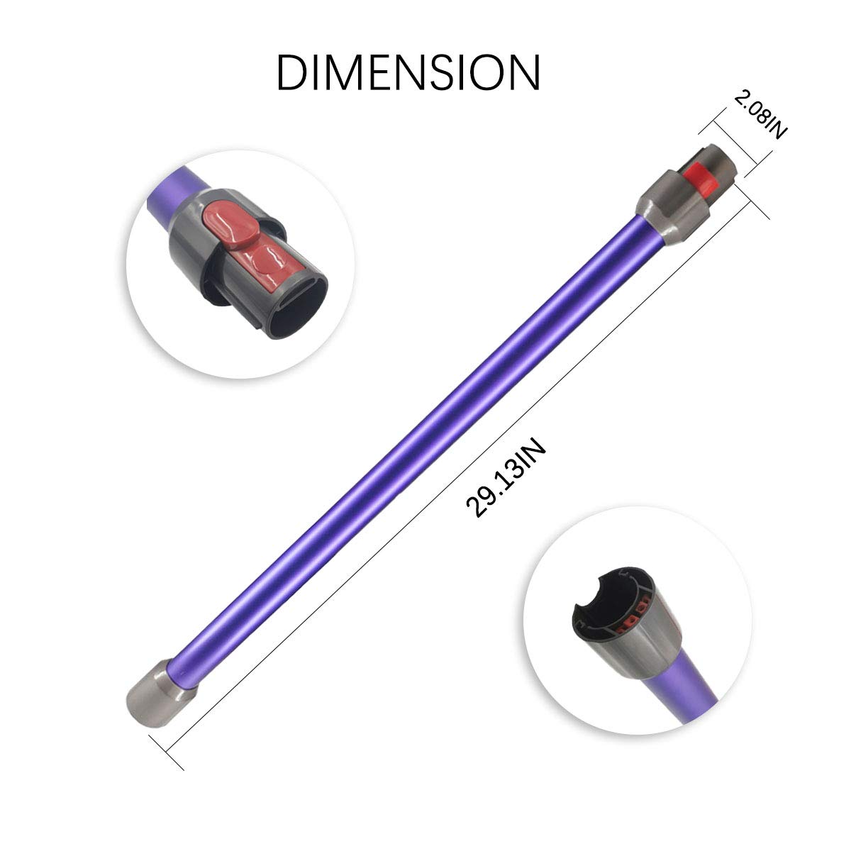 Replacement Wand Compatible with Dyson V15 V11 V10 V7 V8 Cordless Stick Vacuum Cleaner, Quick Release Vacuum Accessories (Purple)