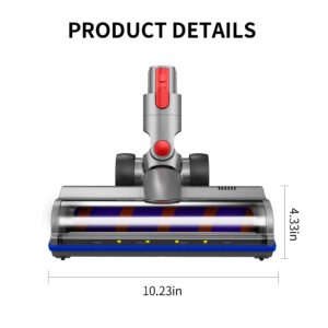 ORIVESSELS Replacement Vacuum Head compatible with Dyson V7 V8 V10 V11 V15 Hard Floor Attachment Cleaner Electric Head 4 LED Lights for Hard Floor and Low Carpets