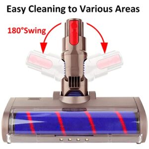 PULINKAI Quick-Release Soft Roller Cleaner Head Accessory Attachment Replacement for Dyson V7 V8 V10 V11 V15 SV10 SV11 Vacuum Cleaner with LED Indicator