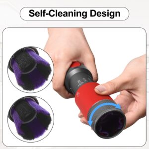 DrRobor Scratch-Free Dusting Brush for Dyson V7 V8 V10 V11 V12 V15, Traceless Soft Dust Brush Attachment with Self Cleaning Design