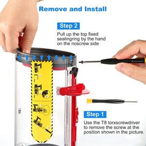Dust Bin Top Fixed Sealing Ring Replacement for Dyson V11 V15 SV14 SV15 SV22 Vacuum Cleaner, Dust Bucket/Dirt Cup Bin Part Sealing Ring Replacement Parts (for V11 V15 SV14 SV15 SV22)