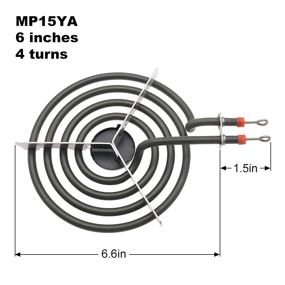 4 Pack MP31YA Electric Range Burner Surface Element by SupHomie - Compatible with Kenmore Whirlpool Range Stove - Includes 3 pcs MP15YA 6" and 1 pcs MP21YA 8"