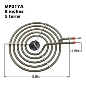 4 Pack MP31YA Electric Range Burner Surface Element by SupHomie - Compatible with Kenmore Whirlpool Range Stove - Includes 3 pcs MP15YA 6" and 1 pcs MP21YA 8"