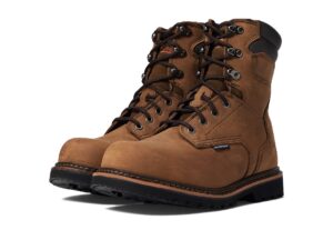 thorogood v-series 8” waterproof composite toe work boots for men - premium leather with goodyear storm welt, comfort insole, and chevron traction outsole; astm rated, brown crazyhorse - 13 m us