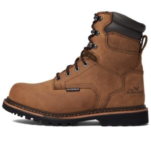 Thorogood V-Series 8” Waterproof Composite Toe Work Boots for Men - Premium Leather with Goodyear Storm Welt, Comfort Insole, and Chevron Traction Outsole; ASTM Rated, Brown Crazyhorse - 13 M US