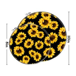 Stove Burner Covers Set of 4,Stove Top Covers for Gas Burners,Electric Stove,Gas Stove Burner Covers,Metal Stove Burner Cover Sunflower Black Background