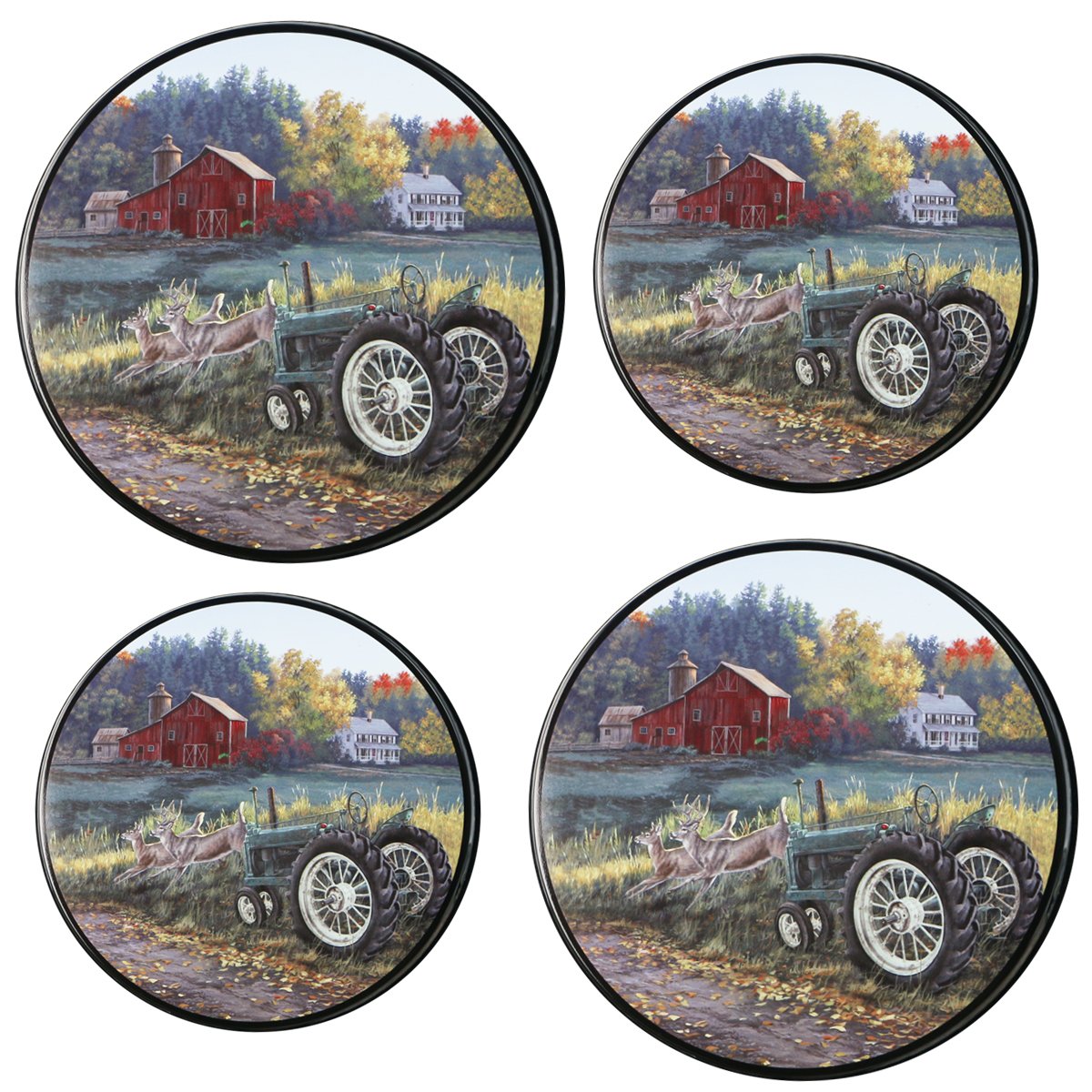 Reston Lloyd Electric Stove Burner Covers, Set of 4, Morning Run All-Over Pattern