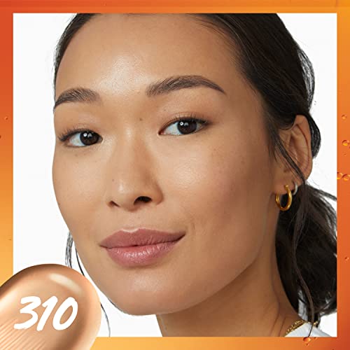 Maybelline Super Stay Up to 24HR Skin Tint, Radiant Light-to-Medium Coverage Foundation, Makeup Infused With Vitamin C, 310, 1 Count