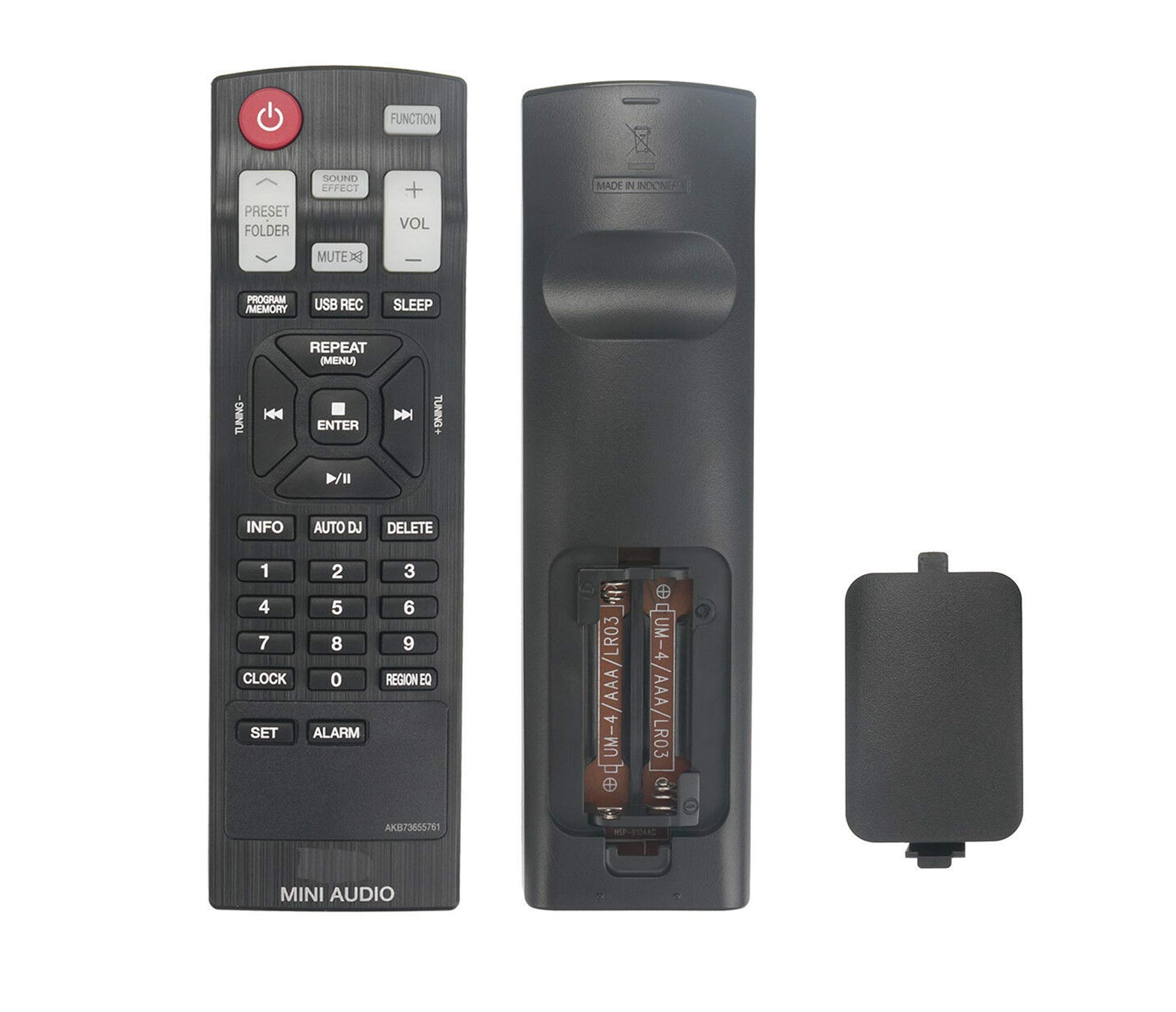 New AKB73655761 Replacement Remote Control fit for LG Mini Hi-Fi System Cms4550w CM4560 CJS45W CJ65 CJS65F CJ45 CJS45F FH6 CJ98 NJ98F CK43 CKD43F CK56 CKS57F Cms4550f