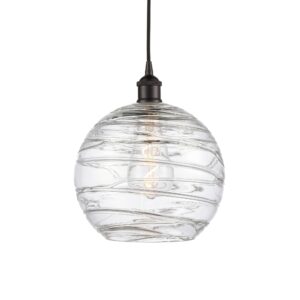 Athens Deco Swirl - 1 Light Mini Pendant in Industrial Style-12.75 Inches Tall and 10 Inches Wide-Oil Rubbed Bronze Fini