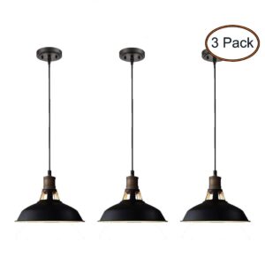 CLAXY Ecopower Industrial Metal Barn Pendant Light 3 Pack