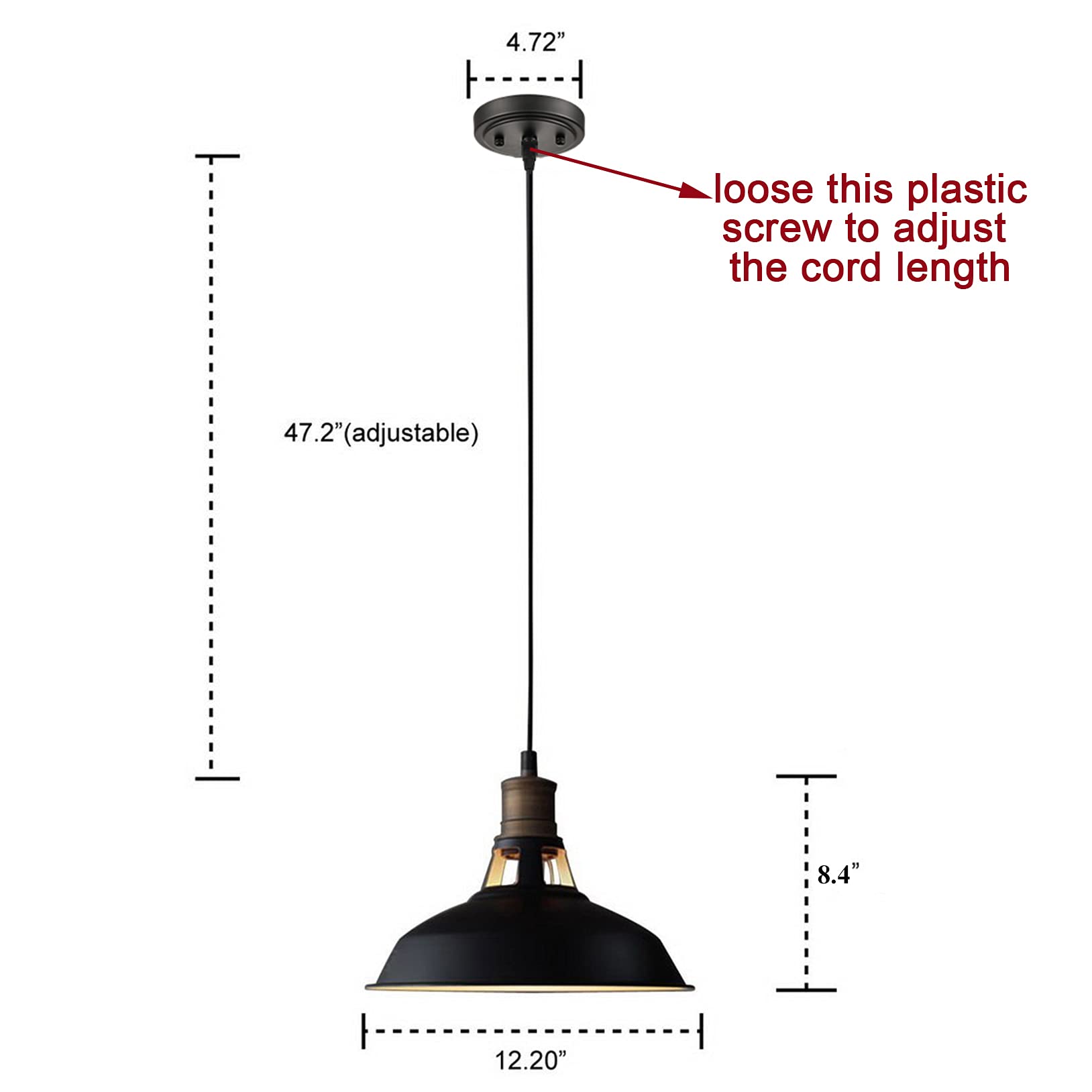 CLAXY Ecopower Industrial Metal Barn Pendant Light 3 Pack