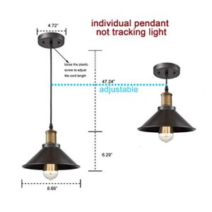 CLAXY Ecopower Industrial Mini Oil Rubbed Bronze Pendant Light 3 Pack