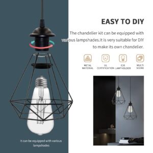 VTYXCTIGJ Industrial Mini Pendant Light Kit, Edison Retro Pendant, UL E26 Lamp Socket Vintage Pendant Light Cord, Mini Ceiling Hanging Light Fixtures, Adjustable Hanging Light Kit for Kitchen（Black）