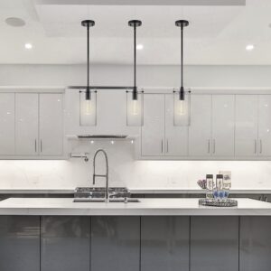 Black Pendant Lights Kitchen Island - Large Clear Glass Pendant Light Fixture