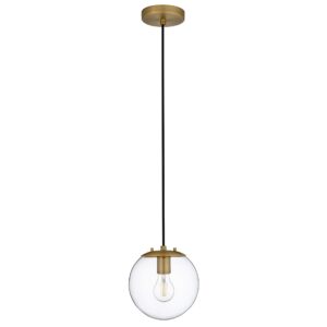 Linea di Liara Sferra Modern Large Glass Pendant Light Kitchen Island Brass Pendant Lighting Clear Glass Globe Pendant Light Mid Century Hanging Light Fixture, LED Bulb Included, UL Listed