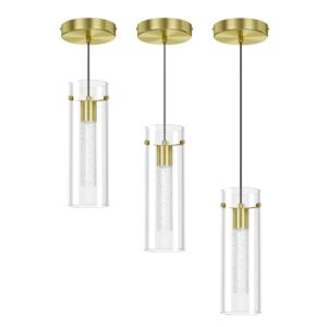 aipsun pendant lights kitchen island 3 pack gold ceiling hanging light 3000k modern led pendant lights fixtures for kitchen dining room