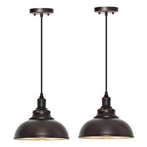 alaislyc 2 pack bronze pendant lights kitchen island industrial adjustable hanging barn light fixtures