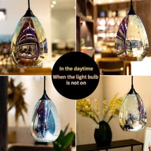 Pendant Lights for Kitchen Island, Glass Modern Hanging Ceiling Light Fixtures Dining Table Bathroom Bedroom Sink Bar, 3-Light Pendant Kitchen Lighting with Colored Shade 6 inch Diam