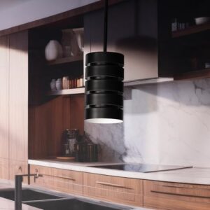 Linea di Liara Macchione Matte Black Pendant Light Fixtures Modern Pendant Lighting for Kitchen Island, Dining Room and Over Sink Lighting Hanging Fixture Industrial Mini Pendant Light, UL Listed
