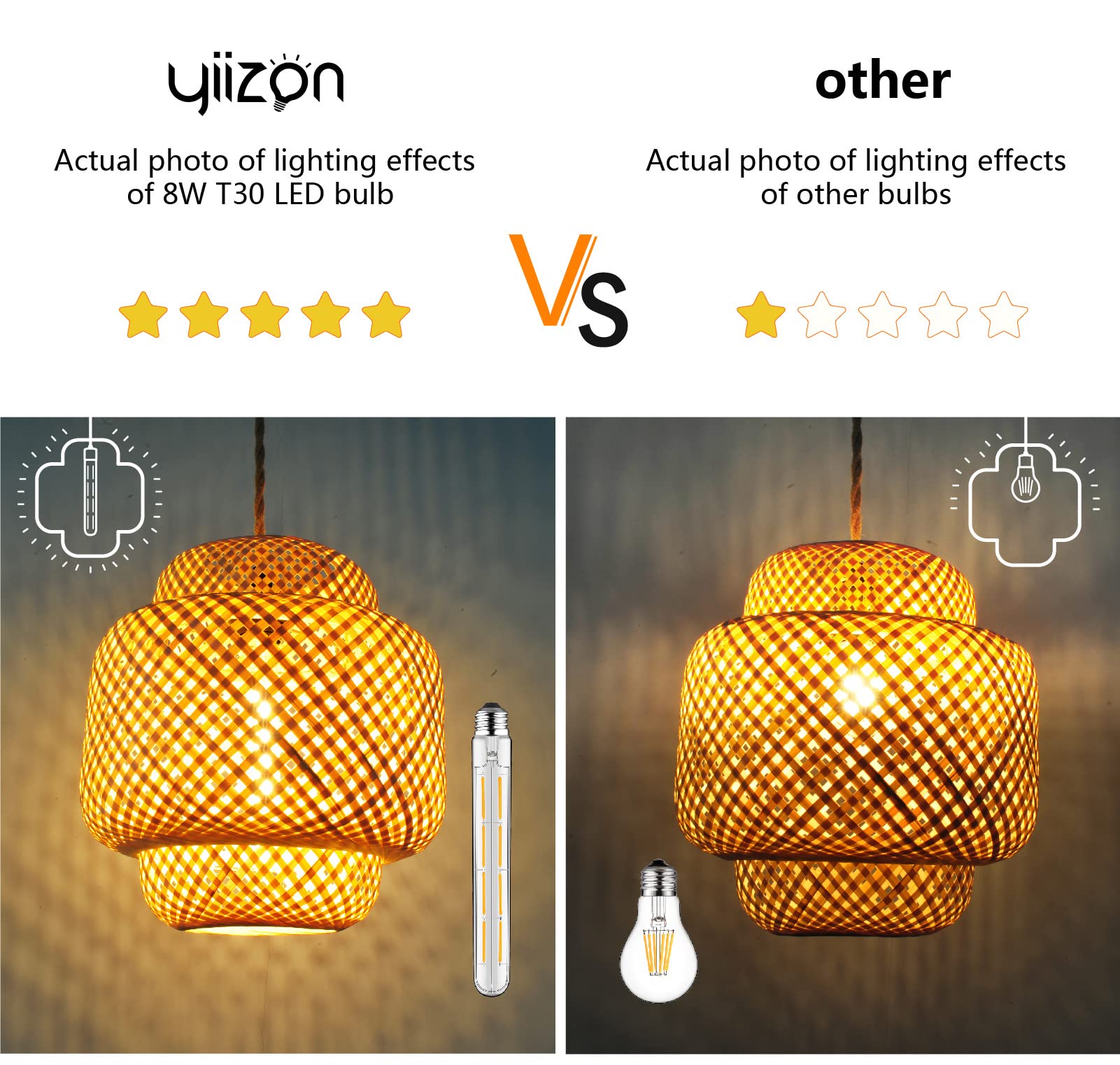 YIIZON Plug in Pendant Light Hanging Lamp with Handmade Bamboo Lampshade Dimmer Switch Boho Modern Rustic Country Natural Basket Hanging Light with Plug in Cord