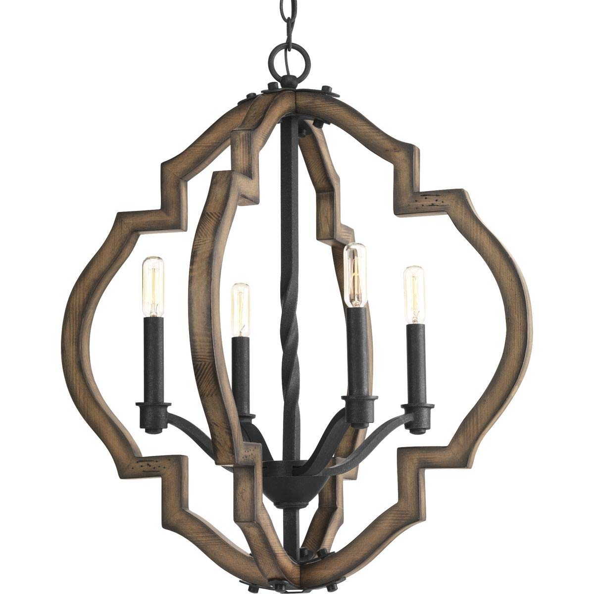 Spicewood Collection 4-Light Farmhouse Chandelier Light Gilded Iron Black