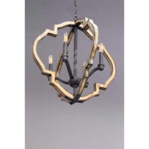 Spicewood Collection 4-Light Farmhouse Chandelier Light Gilded Iron Black