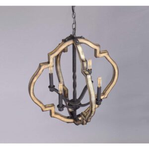 Spicewood Collection 4-Light Farmhouse Chandelier Light Gilded Iron Black