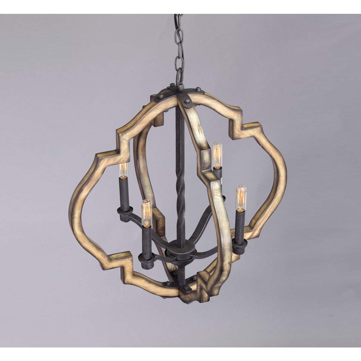 Spicewood Collection 4-Light Farmhouse Chandelier Light Gilded Iron Black