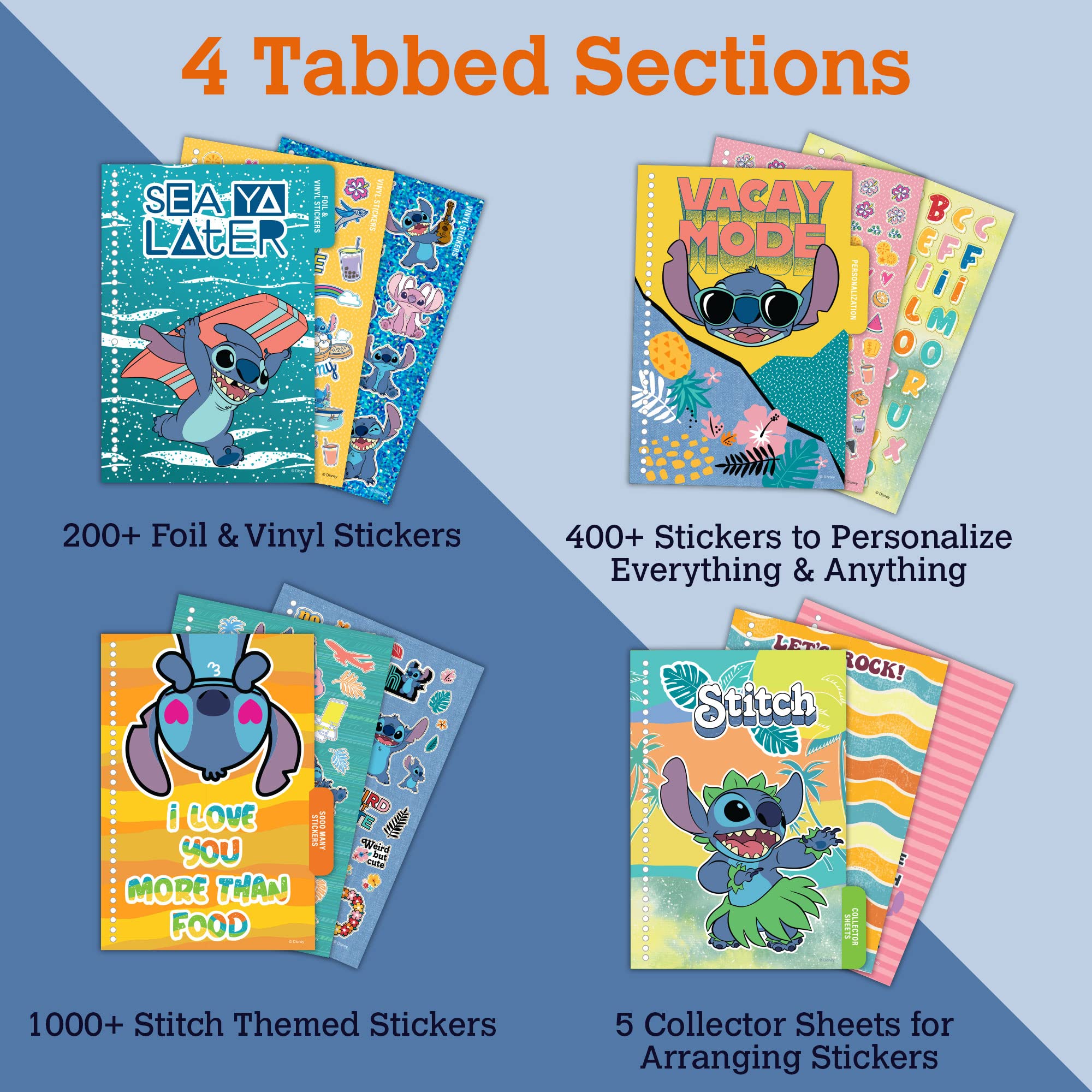 Fashion Angels Disney Stitch Sticker Book, Includes 1,000+ Stickers & Collector Pages, Disney Lilo and Stitch Stickers, Ideal for Accessorizing Kids Notebooks & More