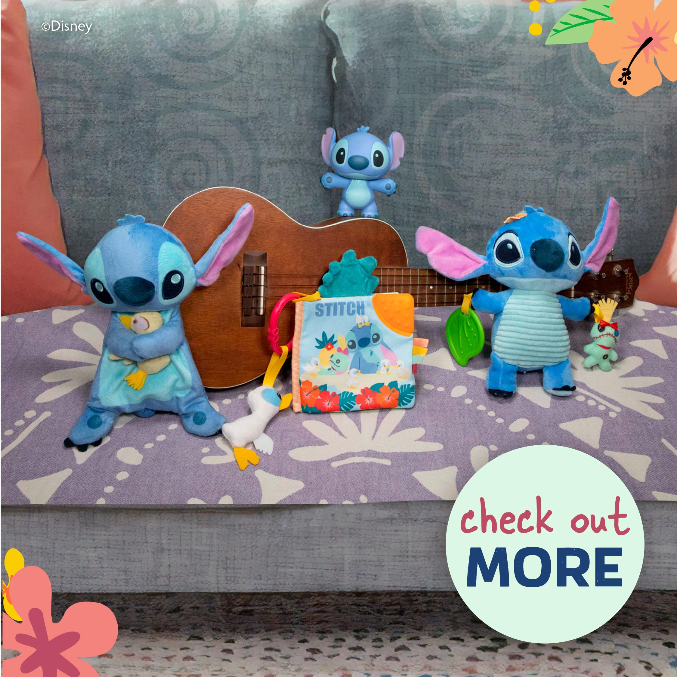 KIDS PREFERRED Disney Baby Lilo and Stitch Classic Jack in The Box Musical Toys for Babies and Toddlers, Pop Goes Stitch from A Colorful Box, 5 Inches