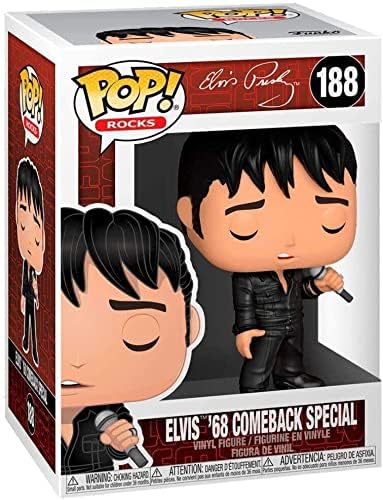 POP Elvis - '68 Comeback Special Funko Pop! Vinyl Figure (Bundled with Compatible Pop Box Protector Case), Multicolored, 3.75 inches