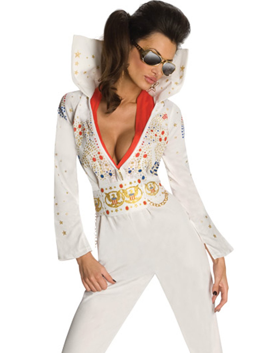 Secret Wishes womens Women's Elvis Costume Jumpsuit Party Supplies, As Shown, Small US