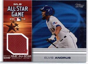 2010 topps update all-star stitches #as-ea elvis andrus texas rangers mlb baseball card (memorabilia/game used) nm-mt