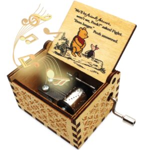 ukebobo Wooden Music Box - The Pooh Saying Music Box, Gift for Friend, Cousins, BFF, New Year's Gifts- 1 Set