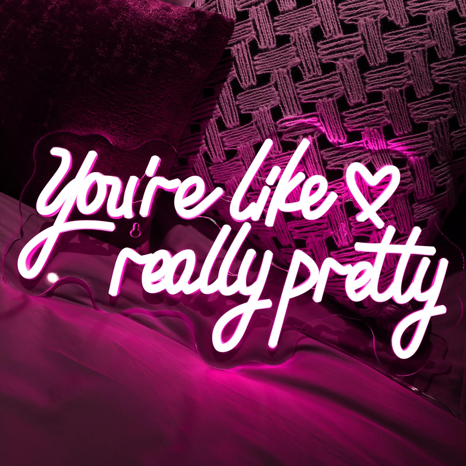 You Are Like Really Pretty Neon Signs, Battery or USB Powered Pink Led Neon Light for Wall Decor, Engagement, Party, Bedroom, Bar, Home Decor