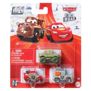 Disney Cars On The Road Mini Racers Movie Set 3-Pack with Ivy, Cryptid Lightning McQueen and Margaret Motorray