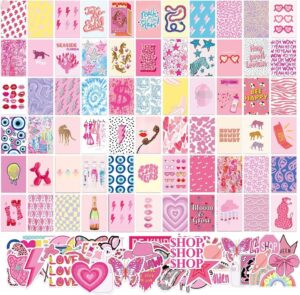 yzeasypink 120 pcs preppy wall collage kit aesthetic pictures,trendy pink photo collage kit,preppy room decor aesthetic,preppy things for teen girls,cute posters for posters for room aesthetic