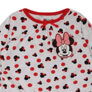 Disney Minnie Mouse Girls’ 2 Pack Long Sleeve Bodysuit Coverall for Newborn and Infant – Red/White