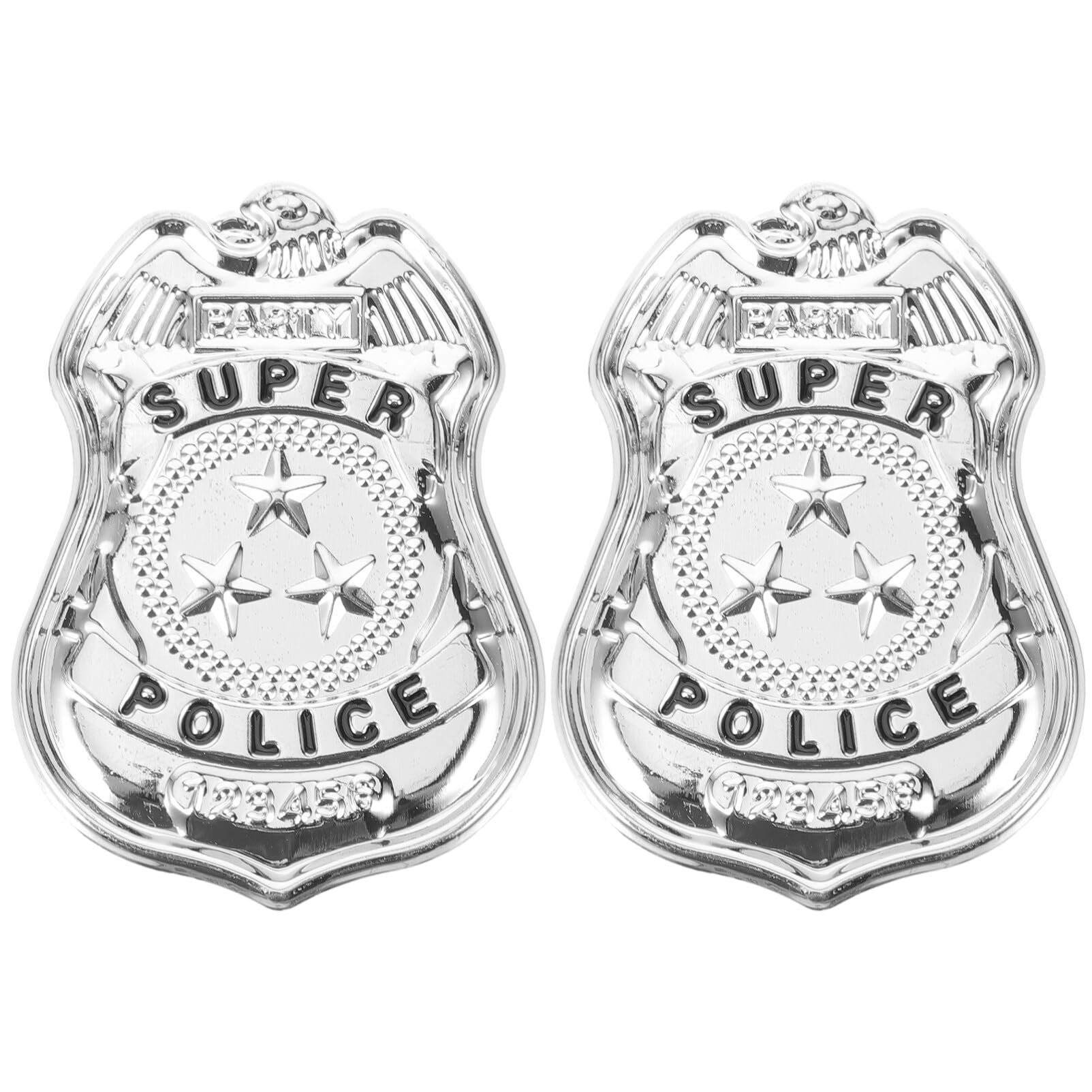 Yardwe 2Pcs Police Badge Halloween Cop Cosplay Costume Accessory Role Play Dress Up Prop for Birthday Party Favors Gifts