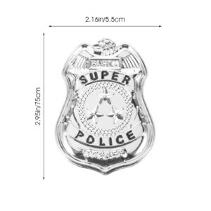 Yardwe 2Pcs Police Badge Halloween Cop Cosplay Costume Accessory Role Play Dress Up Prop for Birthday Party Favors Gifts