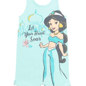 Disney Princess Jasmine Toddler Girls Romper and Headband Bow Set Blue 5T