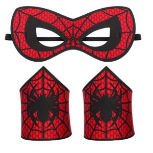 lshdxd spider mask and wristbands for kids boys,halloween superheros masks masquerades with spider wrist band party mardi gras mask for halloween costume party cosplay